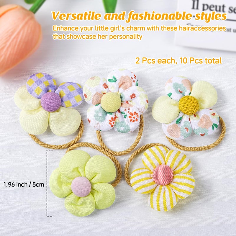 Cherocito 400 Pcs Baby Girls Hair Accessories Set,Baby Girls Hair Ties,Flower Bows Rubber Bands,Hair-friendly Hair Clip,Soft Elastic Hair Bands,Claw Clip(Yellow) - Image 2